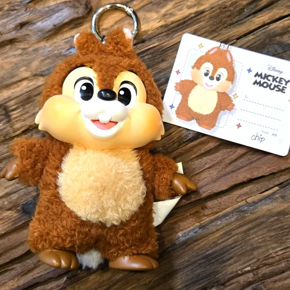 Disney Chip Plush Keychain in Brown and Cream - Picture 7 of 12